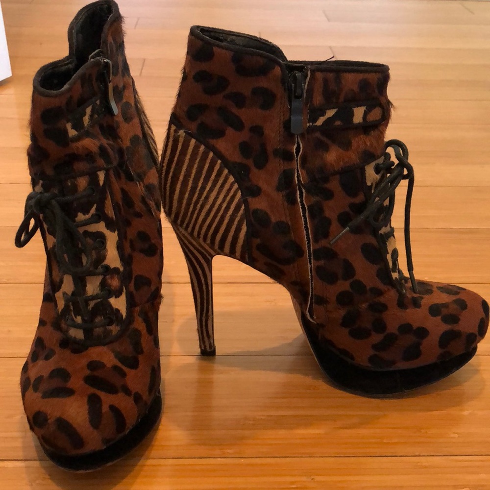 Sam Edelman Ankle Bootie in Leopard (real fur)